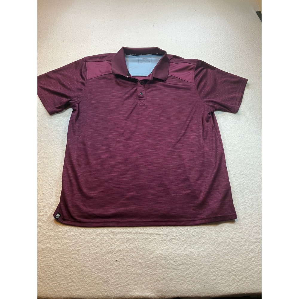 Rank 45 Mens Polo Shirt Size L Maroon Burgundy Heathered Golf‎ Performance Top